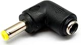 DC変換アダプタ 互換品 外径5.5mm 内径2.1mm（メス）→ 外径5.5mm 内径2.5mm（オス） L型（90度） DC電源プラグ 変換コネクター 電源アダプター