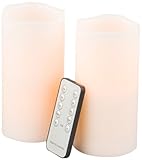 Gerson 2-Piece 6-Inch Flameless LED Candle Set with Universal Remote Control by Gerson
