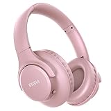 ワイヤレス ヘッドホン KVIDIO Bluetooth 6.0 65時間再生 40mm HD ドライバーユニット オーバーイヤーヘッドホン マイク内蔵 ヘッドホン 有線 無線 両用 遮音 密閉型 ハンズフリー通話可能 ブルートゥース ヘッドフォン ブラック (ピンク)