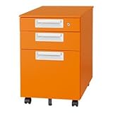 Garage スチール製カラーワゴン 3段 カラーマルシェ SH-046SC-3 マンダリンオレンジ