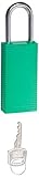 Brady 123425 Lockout Padlock, Keyed Alike, 1/4, Green by Brady