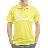 [アンパスィ] ゴルフシャツ ロゴプリント半袖ポロシャツ（メンズ） イエロー