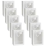 Ruiqas 明確な窓およびハンドルが付いている 10 パックのペーパー ギフト袋 花束のギフト袋のバレンタインデーの祝祭の党のためのトート