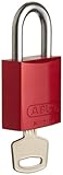 Brady Aluminum Lockout/Tagout Padlock, Keyed Different, 1-3/5 Body Length, 1 Shackle Clearance, Red 