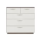 Alpha Takaba Co.,Ltd. カラフルチェストシリーズ リリーブラウン 100cm幅4段 取っ手ホワイト