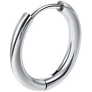 From da Phactory 軟骨ピアス 18G セカンドピアス サージカルステンレス レディース リングピアス シンプル フープ 金属アレルギー おしゃれ 華奢 かわいい フェイクピアス ボディピアス (シルバー 内径10mm)