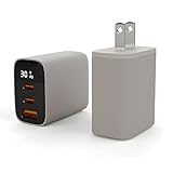急速充電器 【可視化速度】30W 3ポート Type-C USB-A USB PD対応 【iPhone 16/15/14 iPad 第10世代 等対応】急速充電器 (グレージュ)