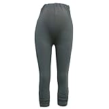 マタニティ専用　夏用のシルクタッチ5分丈/7分丈美脚レギンス/FREE　XL　大きいサイズ (7分丈くしゅくしゅ/XL, チャコール)