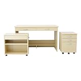 パソコンデスク 3点セット 幅140cm ライトナチュラル