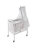 Naf Naf Square Mini-Cot, Textiles and Mosquito Net (Teddy, Pink) by naf naf