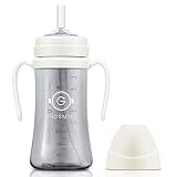 GROSMIMI(グロミミ) ストローマグ ベビーカップ PPSU 漏れない 300ml 出産祝い BPAフリー 生後6ヶ月〜 ホワイト【GROSMIMI 正規品】