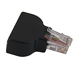 Baoblaze RJ45　オス　プラグ　→　AV 　8ピン　ネジ　端子　アダプタ　ブロック　コンバータ アダプタ　ブラック　ブルー
