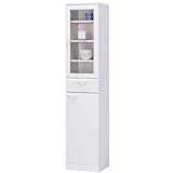 白井産業 【SHIRAI】 食器棚 白いカップボード 幅38.1cm ルシフォン LCF-1840DGH