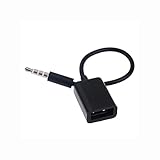 USB 3.5mm 変換ケーブル カーアクセサリ 3.5mm AUX端子用 USB イヤホンジャック 変換コード カーオーディオAUX端子用 車載端子に接続して音楽再生のみ可能 14cm (ブラック)