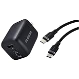 【セット買い】エレコム 充電器 65W USB PD対応 3ポート Type-C USB-A ブラック EC-AC4465BK + USB Type C ケーブル 0.5m 短い 100W PD対応 高速充電 シリコン素材 ブラック 【iPhone 16 シリーズ 対応検証済】 MPA-CCECSS05BK