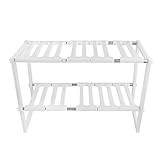 Rosefray シンク下 フリーラック 収納棚 伸縮タイプ 洗面台下 スペース ラック 2段 押入れ整理 アレンジフリー 幅36~70×奥行26.5×高さ38.5cm (ホワイト)