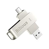 Bilious USBメモリ 64GB 2IN1 USB3.0＆Type-C メモリー 大容量 フラッシュメモリ 外付け 容量不足解消 360度回転式 合金製 防水 防塵 耐衝撃 小型 携帯便利 (64, GB)