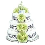 Large Lime Green Daisy Diaper Cake by Bloomers Baby [並行輸入品]