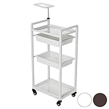 ＜WORLD LASH＞アイラッシュワゴンMoe大 4段 全2色 ホワイト [ エステワゴン ネイルワゴン 美容室ワゴン キッチンワゴン マルチワゴン サイドワゴン キャスターワゴン キャスター付き インテリア 収納 業務用 サロン ワゴン