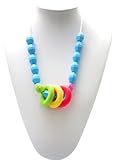 Silli Me Jewels: Fruity Loops - Sensory Necklace with Oak Barrel Beads and Colorful 'Loops' for Baby