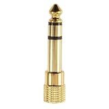 ゴールド 6.5mm 1/4" オスプラグから 3.5mm 1/8" メスジャック ステレオ ヘッドフォン ホーム コネクタ オーディオ マイク アダプター ホット アダプ