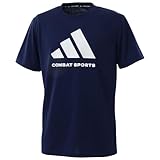 [アディダスコンバットスポーツ] 正規品 adidas アディダス Tシャツ 半袖 ブランドロゴ ビッグロゴ adiCLTS24 メンズ ユニセックス 通気性 伸縮性 スポーツ トレーニング (M, Navy/White)