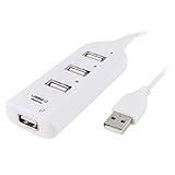 アダプタ　　3ポート　USB 2.0ハブ480Mbps LEDホワイト　PCコンピュータ　　55センチメートル [並行輸入品]