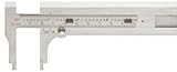 Starrett 1025ME-130 Vernier Caliper, Stainless Steel, Nib Style Jaw, Inch/Metric, 0-5 Range, 0.01562