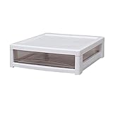 アイリスオーヤマ チェスト スーパークリア 幅32×奥行39×高さ10.5cm ホワイト/クリアブラウン SCE-S100