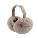 [OMKUY] イヤーマフ レディース メンズ 防寒 イヤーウォーマー フェイクファー ふわふわ 360度折畳み 耳あて 極厚ボア 耳カバー