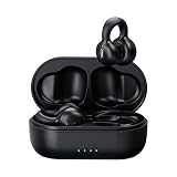 Kawlity 【時代を開く イヤホン】Bluetoothイヤホン イヤーカフ型イヤホン 完全ワイヤレスイヤホン bluetooth 5.3 マイク付き 骨伝導イヤホンより快適 耳を塞がないイヤホン 耳挟み式 空気伝導イヤホン ブルートゥース イヤホン ENCノイズキャンセリング 5g超軽量 自動ペアリング ハンズフリー通話 日本語取扱説明書 (黒)
