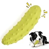 LIFLIX 中・大型犬 おもちゃ 犬噛むおもちゃ 音が出る 耐久性 丈夫 天然ゴム 犬用玩具 歯磨き ストレス解消 キュウリ 黄色