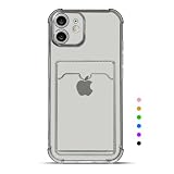 【Pinscher（ピンシャー)】 iphone12用 6.1インチ アイフォン12用 ケース スマホケース カバー バンパー ポケット ポケット付き カード収納 TPU Qi充電 耐衝撃 エアクッション 擦り傷防止 滑り止め 軽量 薄型 ブラック pc001-12-b