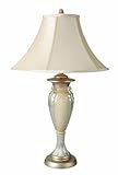 Cal Lighting la-5063 Castホワイトアンティークシルバーのメタルナイトスタンドテーブルライト