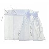 A-CRAFT 50枚セット オーガンジー ポーチ 巾着 袋 23*17cm 白 無地