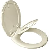 NeXTSTEP木製ラウンドslow-close Toilet Seat仕上げ:ビスケット