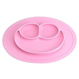 TAKIの部屋 シリコンプレート ベビー食器 プレート 赤ちゃん 可愛い 笑顔 柔軟 耐久性 防塵 お菓子 ペストリー シリコーン ピンク