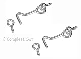 ALAZCO Gate Hook & Eye - 2 Complete Sets 2 3/8 inch Wood Gates & Screen Door Latching [並行輸入品]