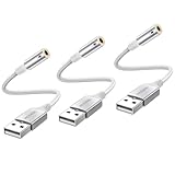 MOSWAG USB オーディオ 変換アダプタ 外付け サウンドカード 4極 TRRS 変換 usb-3.5mm オーディオケーブル イヤホン、ヘッドフォン、PC、ラップトップ、Linux、デスクトップ、PS4、その他のデバイスに対応