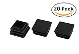 スクエアチューブ挿入、30 mm x 30 mmエンド穴プラグブランクキャップカバーパイプPost Glide椅子テーブル脚20個ブラックプラスチック