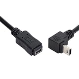 CYケーブルMini-USB 5 Pinオス〜Mini-USB 5 inメス90度下角延長ケーブル