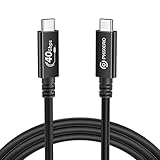 Thunderbolt4ケーブル用USB4ケーブル0.8m、PHIXERO USBCケーブル40Gbps、100W充電、シングル8Kまたはデュアル4kビデオ、互換性Thunderbolt 3/4 MacBook、iPad Pro、SSD、ハブ、eGPUと互換性あり