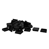 uxcell チューブインサート 60 x 60mm プラスチック製 正方形 リブ付き チューブインサート エンド カバー キャップ 57mm~59mmの内部サイズ 家具 椅子 テーブル 脚 フロアプロテクター 35個入り