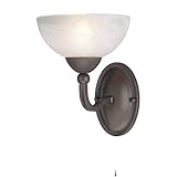 Westinghouse 6722600 One Light Interior Wall Fixture Organic Gold Finish with Frosted White Alabaste