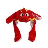 辰 被り物 龍 かぶりもの 竜 キャップ 着ぐるみ 耳が動く アニマルハット 龍の帽子 2024年 干支 辰年 動物 アニマル帽子 可愛い 暖かい 着ぐるみ 仮装 クリスマス ハロウィン ドラゴン コスプレ 小物 (赤)