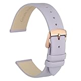 [WOCCI] 本革時計バンド 20mm カーフレザー 腕時計交換ベルト ライトパープル ローズゴールドバックル