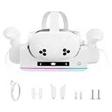 Growalleter Q3S/3 対応 充電ドック Q3S/3 ヘッドセット とコントローラーを同時に充電できる オーバーチャージ保護 高耐久設計 Type-C LEDライト付き充電スタンド コンパクト収納Q3S (スノーホワイト)