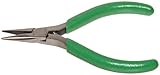 Xcelite L4V Sub-Miniature Needle Nose Plier with Green Cushion Grip Handle, Serrated Jaw, 4 Length, 