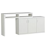 arne テレビ台 パソコンデスク 完成品 伸縮 コーナー ハイタイプ キャビネット T+D 105S扉 ホワイトウッド