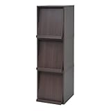 JKプラン Carmine スタッキングフラップシリーズ ディスプレイラック1P×3個組 幅37cm ダークブラウン fr-051-3-db